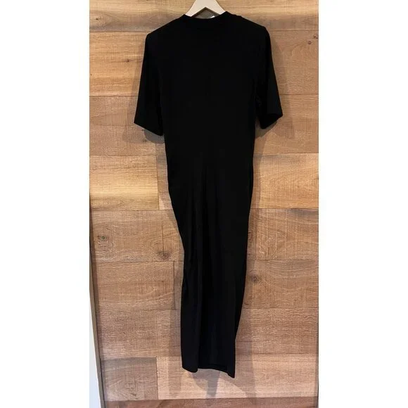 ISABEL MARANT BLACK DRAPED DRESS WITH SLIT SIZE S NEW - Picture 6 of 10